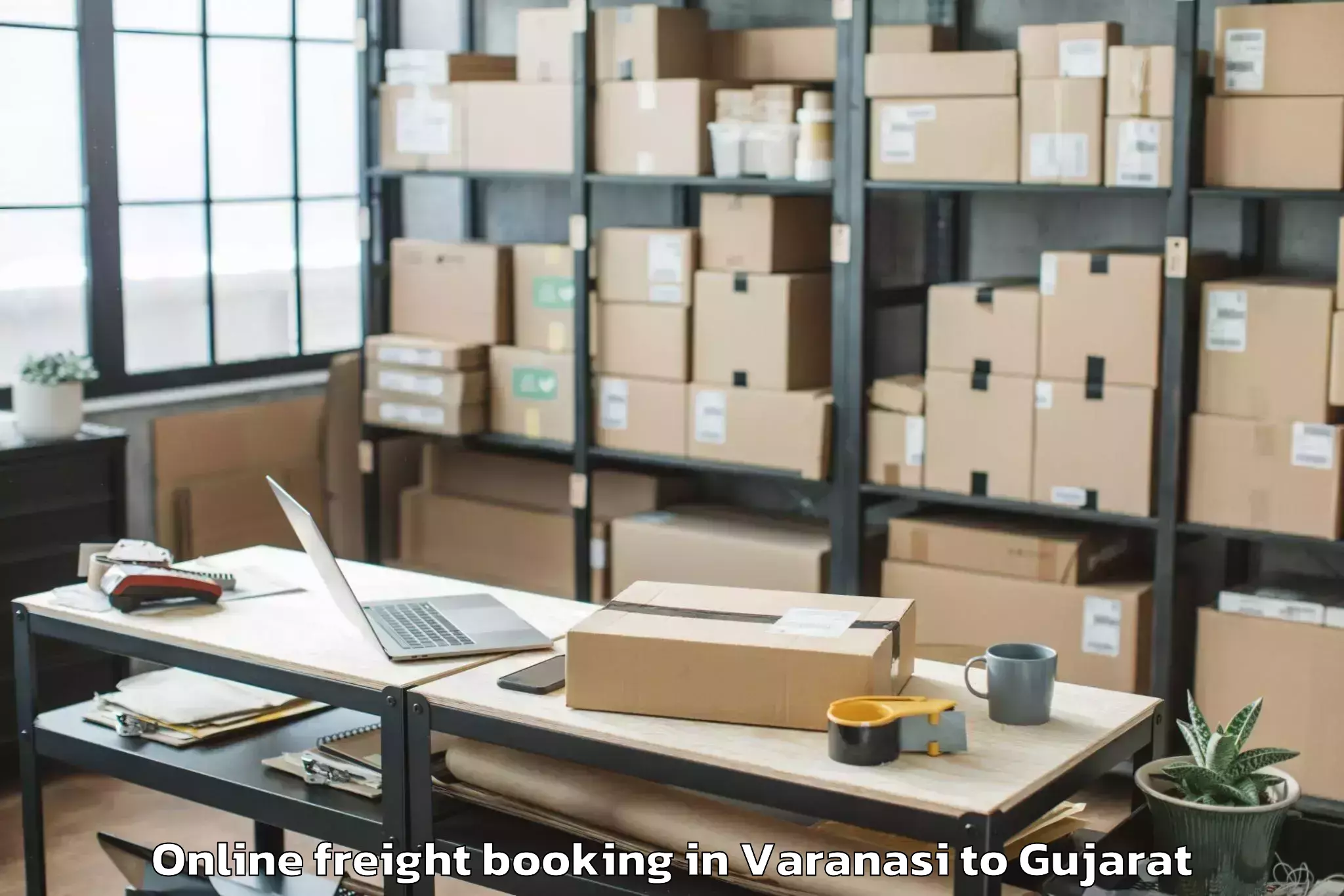 Quality Varanasi to Garbada Online Freight Booking